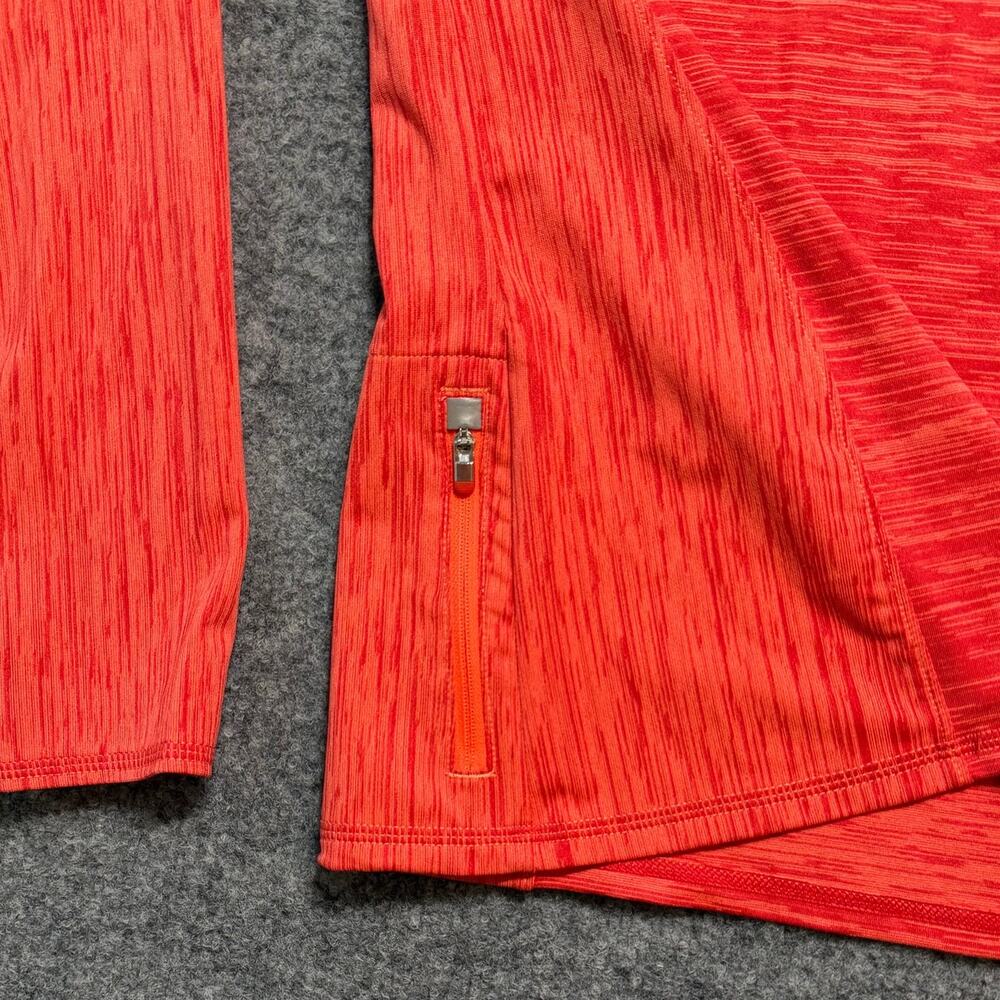 Athleta 1/2 Zip Pullover Women Coral Orange Space Dye Running Top Size Large - Picture 3 of 8